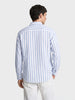 Men's Blue Slim Fit Striped Casual Shirt