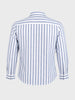 Men's Blue Slim Fit Striped Casual Shirt