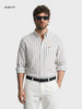 Men's Green Slim Fit Striped Casual Shirt
