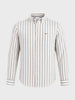 Men's Green Slim Fit Striped Casual Shirt