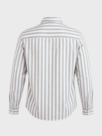 Men's Green Slim Fit Striped Casual Shirt