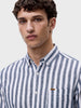 Men's Navy Blue Slim Fit Striped Casual Shirt
