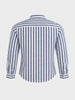 Men's Navy Blue Slim Fit Striped Casual Shirt