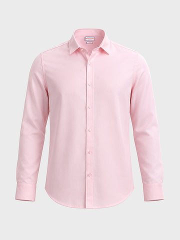 Men's Pink Slim Fit Solid Casual Shirt
