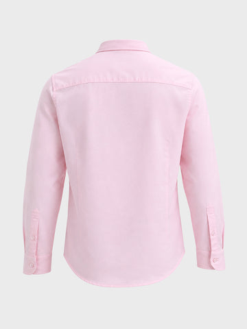 Men's Pink Slim Fit Solid Casual Shirt