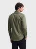 Men's Olive Slim Fit Solid Casual Shirt