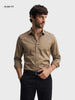 Men's Brown Slim Fit Solid Casual Shirt