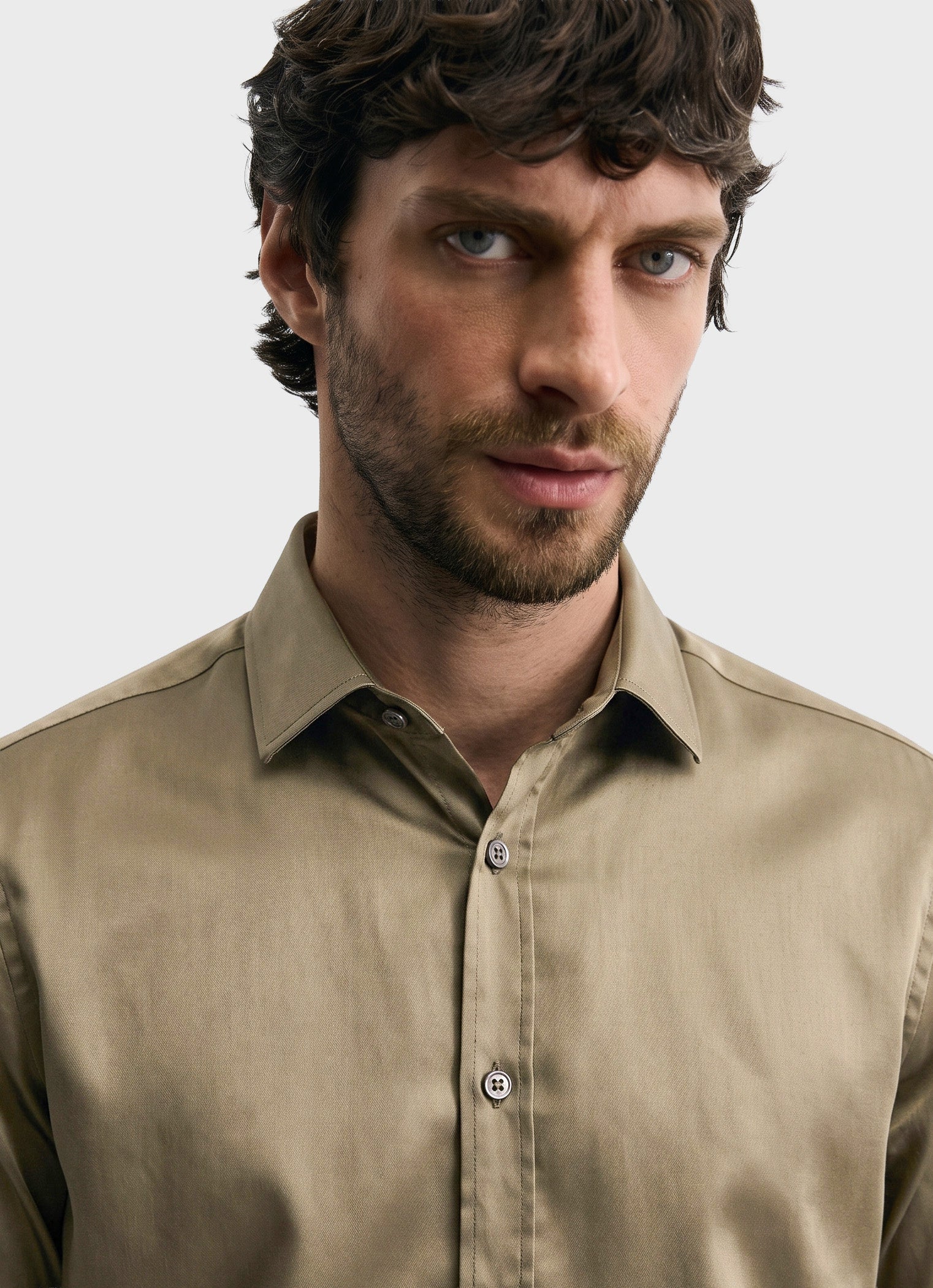 Men's Brown Slim Fit Solid Casual Shirt