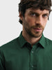 Men's Green Slim Fit Solid Casual Shirt