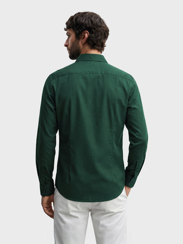 Men's Green Slim Fit Solid Casual Shirt