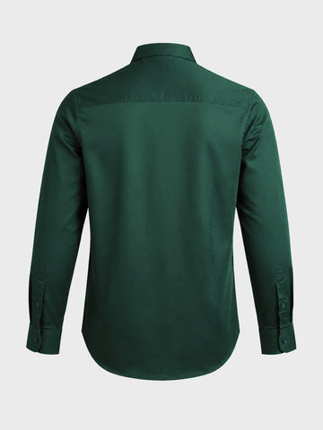 Men's Green Slim Fit Solid Casual Shirt