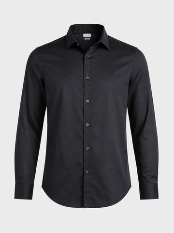 Men's Black Slim Fit Solid Casual Shirt