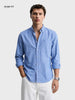 Men's Blue Slim Fit Solid Casual Shirt