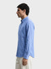 Men's Blue Slim Fit Solid Casual Shirt