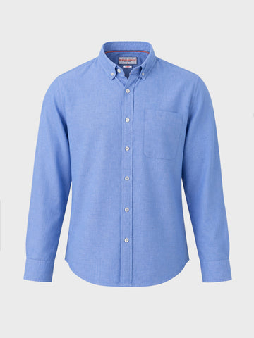 Men's Blue Slim Fit Solid Casual Shirt