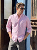 Men's Pink Slim Fit Solid Casual Shirt