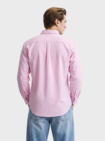 Men's Pink Slim Fit Solid Casual Shirt