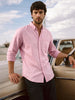 Men's Peach Slim Fit Solid Casual Shirt