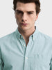 Men's Green Slim Fit Solid Casual Shirt