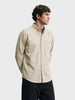 Men's Beige Slim Fit Solid Casual Shirt