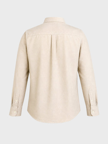 Men's Beige Slim Fit Solid Casual Shirt