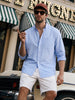 Men's Blue Slim Fit Solid Casual Shirt
