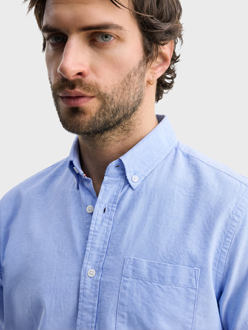 Men's Blue Slim Fit Solid Casual Shirt