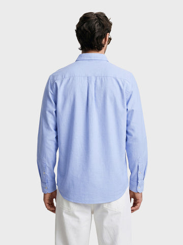 Men's Blue Slim Fit Solid Casual Shirt