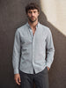 Men's Green Slim Fit Striped Casual Shirt