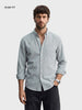 Men's Green Slim Fit Striped Casual Shirt