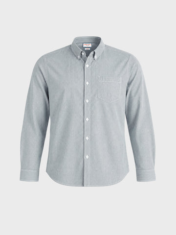 Men's Green Slim Fit Striped Casual Shirt