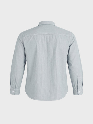 Men's Green Slim Fit Striped Casual Shirt