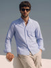 Men's Blue Slim Fit Striped Casual Shirt