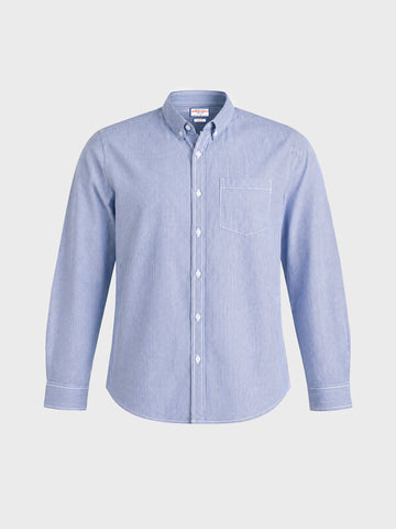 Men's Blue Slim Fit Striped Casual Shirt