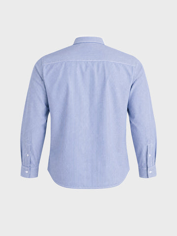 Men's Blue Slim Fit Striped Casual Shirt