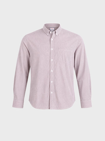 Men's Brown Slim Fit Striped Casual Shirt