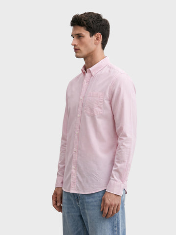 Men's Pink Slim Fit Striped Casual Shirt