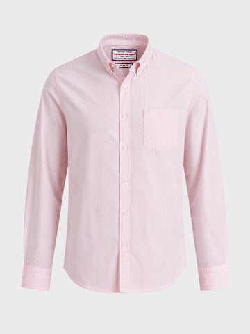 Men's Pink Slim Fit Striped Casual Shirt