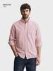 Men's Red Regular Fit Solid Casual Shirt