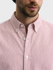 Men's Red Regular Fit Solid Casual Shirt