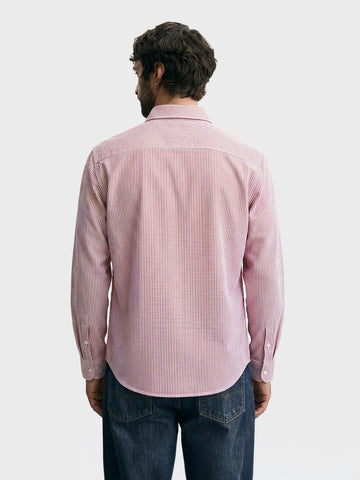 Men's Red Regular Fit Solid Casual Shirt