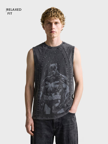 Men's Black Regular Fit Graphic Printed Character Casual T-Shirt