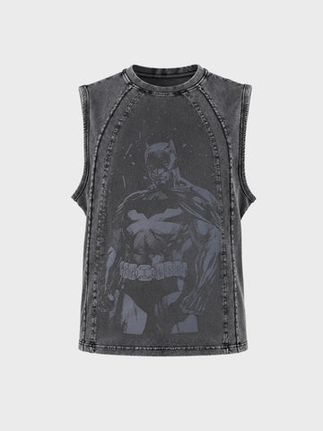 Men's Black Regular Fit Graphic Printed Character Casual T-Shirt