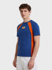 Men's Navy Blue Regular Fit Colourblocked Casual T-Shirt