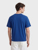 Men's Navy Blue Regular Fit Colourblocked Casual T-Shirt