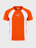 Men's Orange Regular Fit Colourblocked T-Shirt
