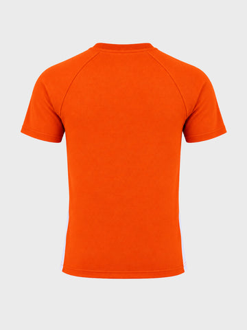 Men's Orange Regular Fit Colourblocked T-Shirt