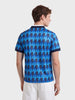 Men's Blue Relaxed Fit Graphic Printed Character Casual Polo T-Shirt