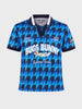 Men's Blue Relaxed Fit Graphic Printed Character Casual Polo T-Shirt