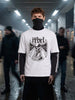 Men's White Oversized Fit Printed Casual T-Shirt